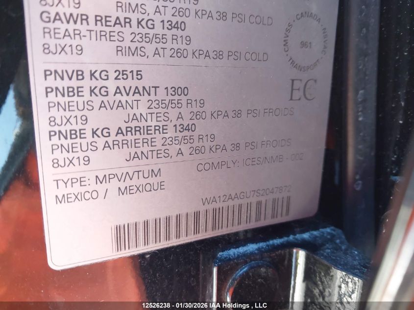 2025AUDIQ5|WA12AAGU7S2047872