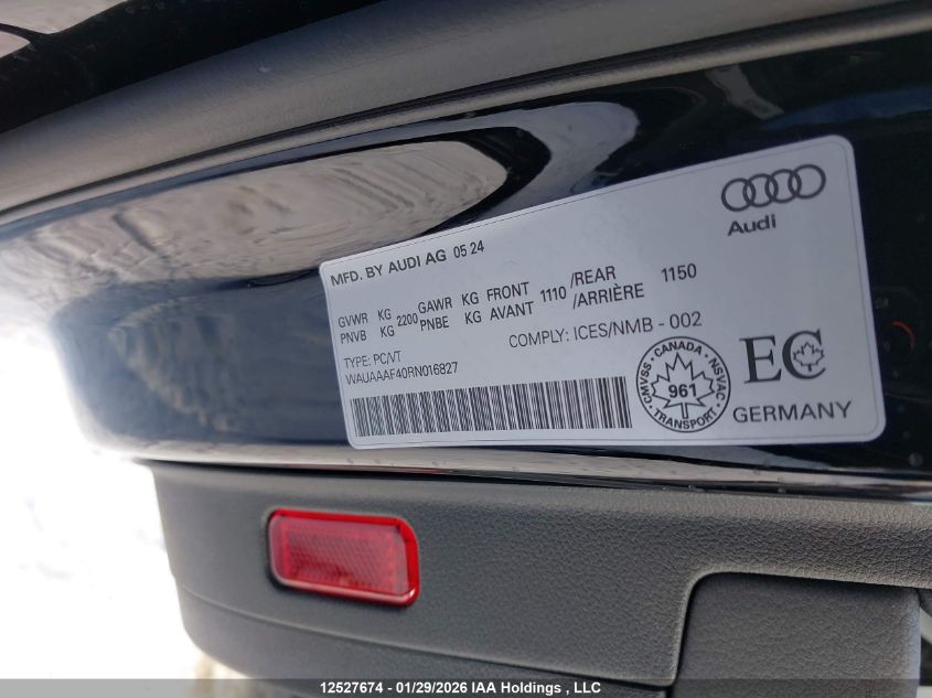 2024AUDIA4|WAUAAAF40RN016827