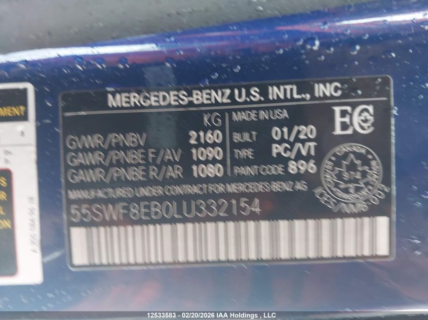 2020MERCEDES-BENZC|55SWF8EB0LU332154