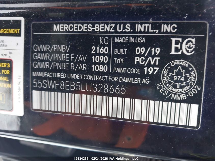 2020MERCEDES-BENZC|55SWF8EB5LU328665