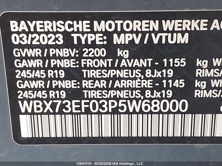 2023BMWX1|WBX73EF03P5W68000