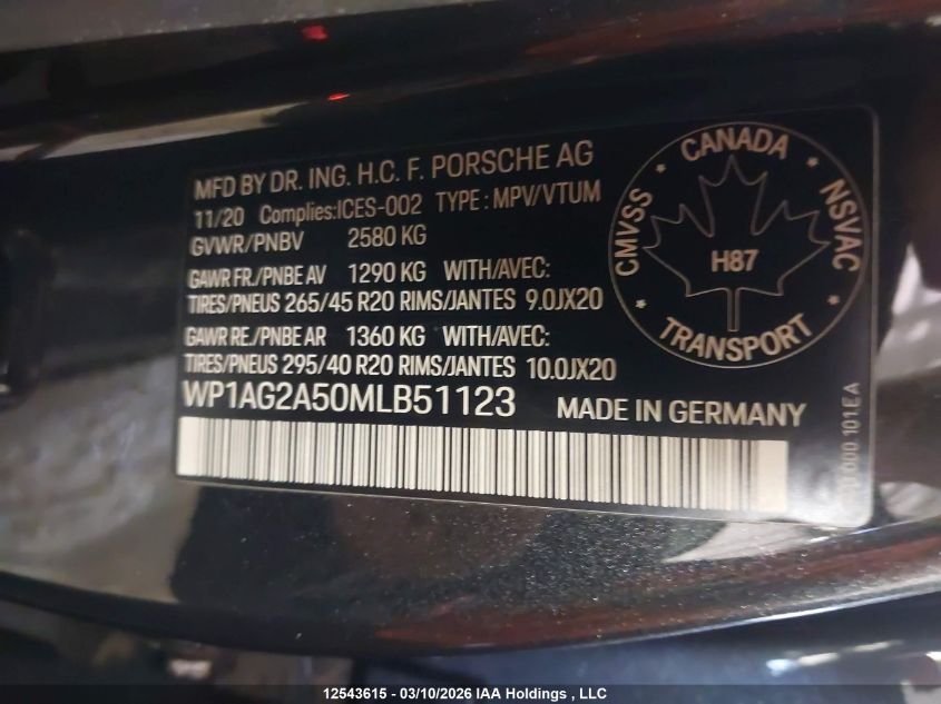 2021PORSCHEMACAN|WP1AG2A50MLB51123