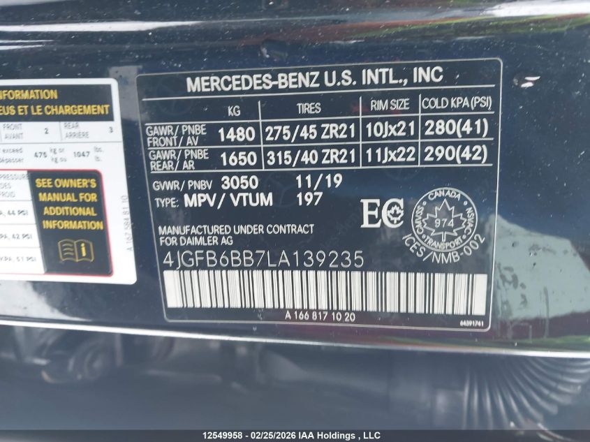 2020MERCEDES-BENZAMG|4JGFB6BB7LA139235