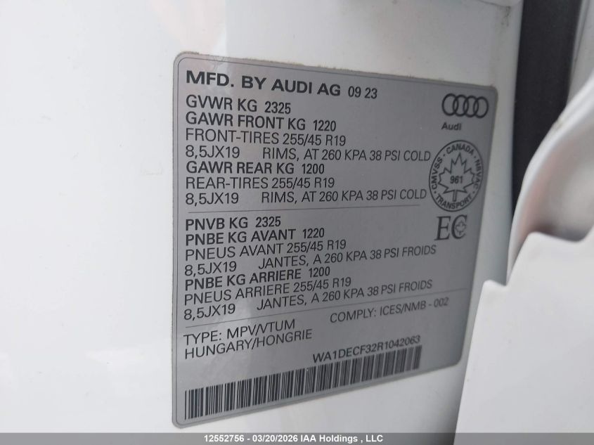 2024AUDIQ3|WA1DECF32R1042063