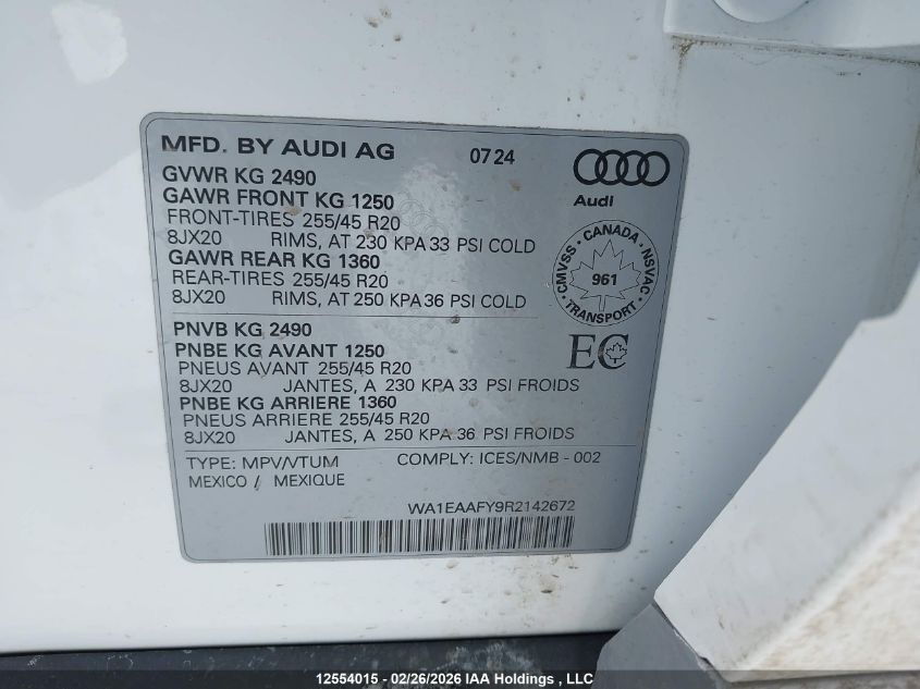 2024AUDIQ5|WA1EAAFY9R2142672