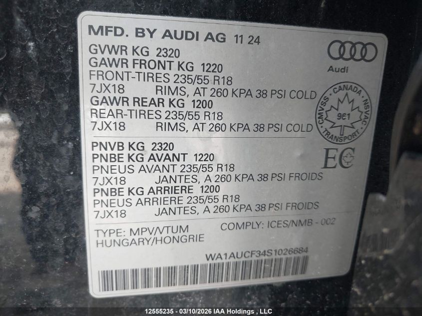 2025AUDIQ3|WA1AUCF34S1026684