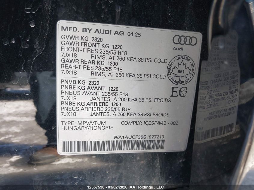 2025AUDIQ3|WA1AUCF35S1077210