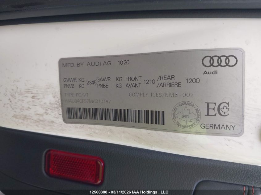 2021AUDIS5|WAUB4CF57MA010197