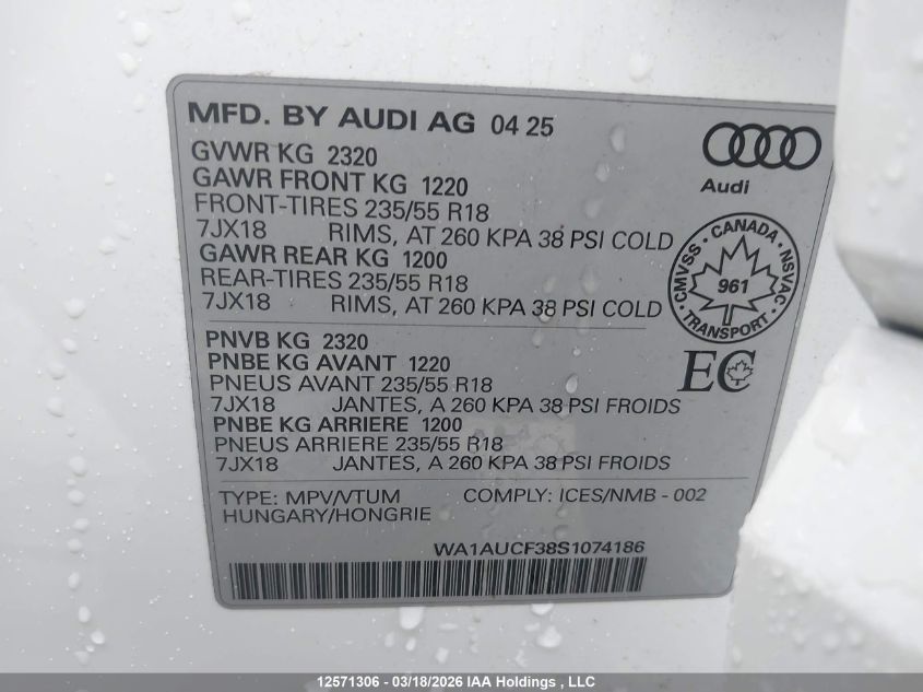 2025AUDIQ3|WA1AUCF38S1074186