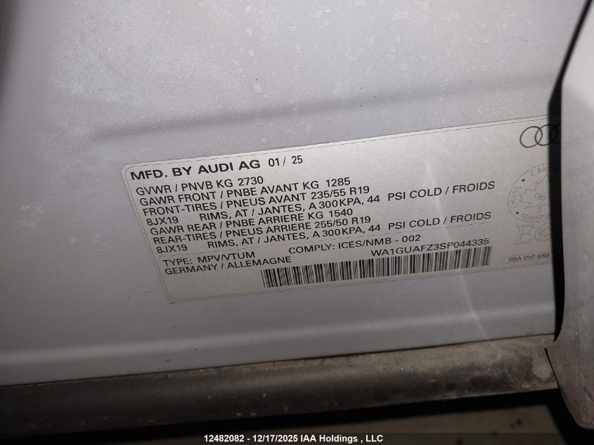 2025 AUDI Q4 | WA1GUAFZ3SP044335