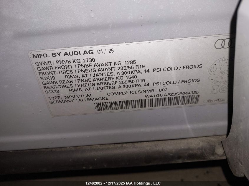 2025 AUDI Q4 | WA1GUAFZ3SP044335