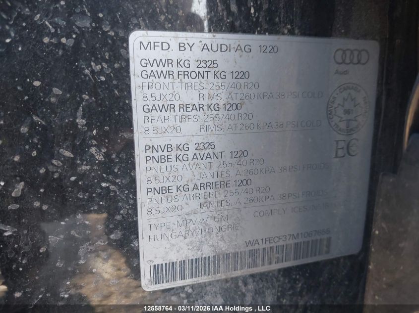2021 AUDI Q3 | WA1FECF37M1067655