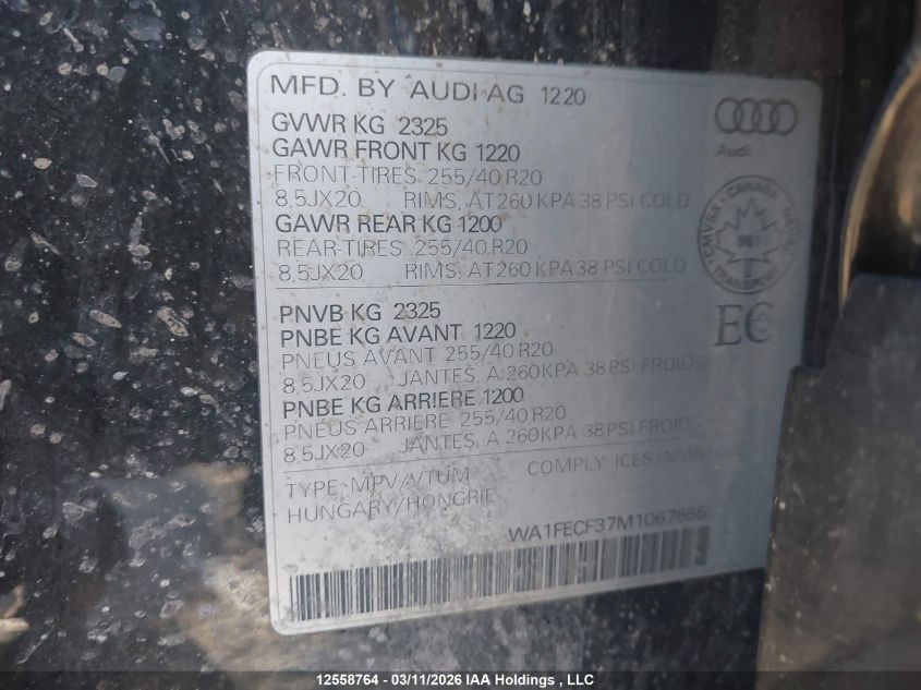 2021 AUDI Q3 | WA1FECF37M1067655