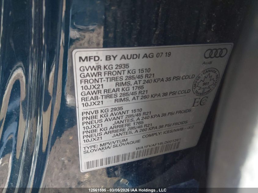 2020 AUDI Q8 | WA1FVAF18LD001281