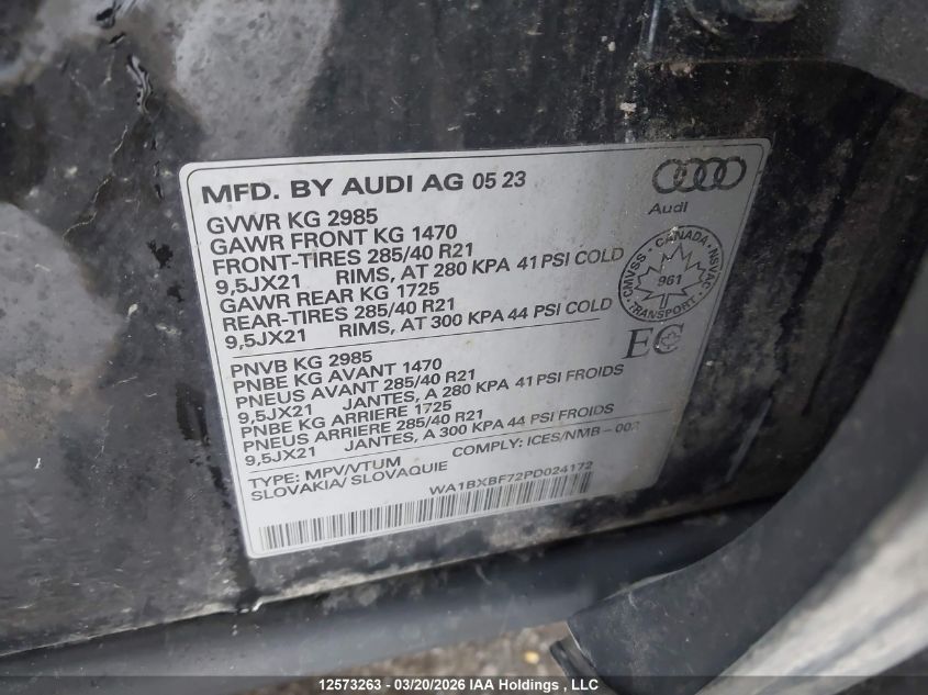 2023 AUDI Q7 | WA1BXBF72PD024172