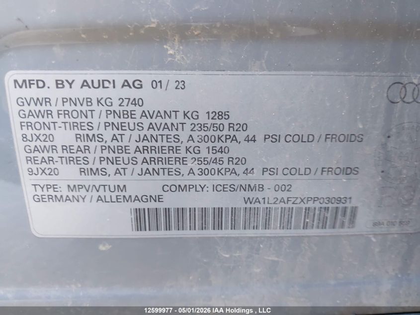 2023 AUDI Q4 | WA1L2AFZXPP030931
