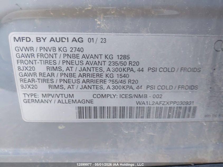 2023 AUDI Q4 | WA1L2AFZXPP030931