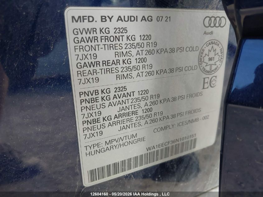 2022 AUDI Q3 | WA1EECF36N1010151