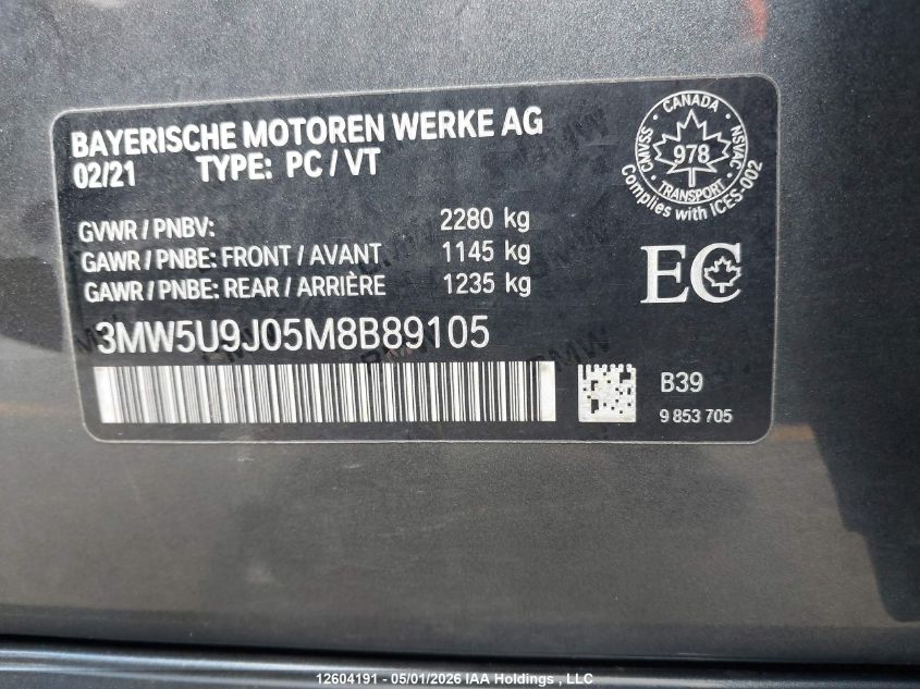 2021 BMW M340XI | 3MW5U9J05M8B89105