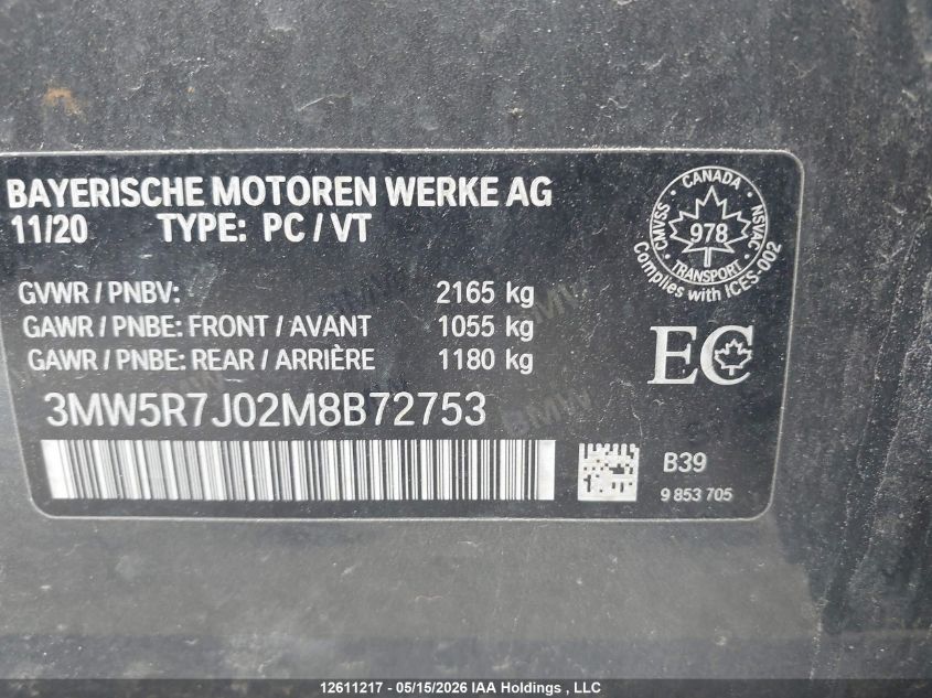 2021 BMW 330I | 3MW5R7J02M8B72753