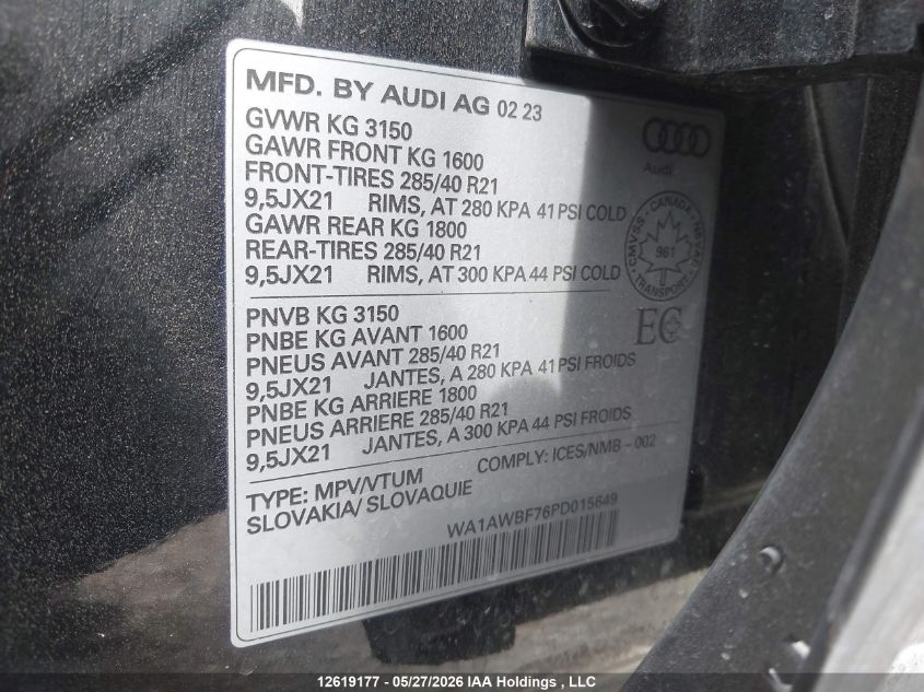 2023 AUDI SQ7 | WA1AWBF76PD015649