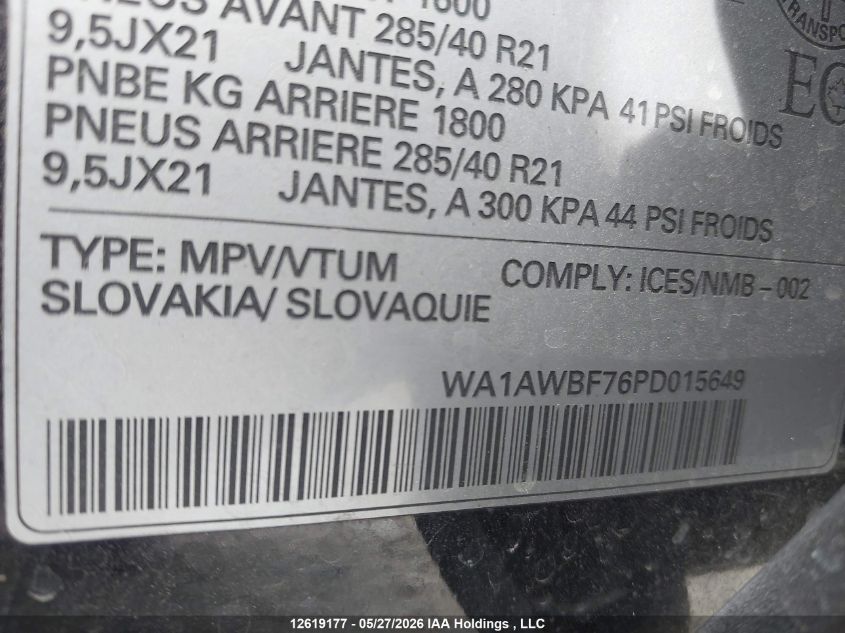 2023 AUDI SQ7 | WA1AWBF76PD015649
