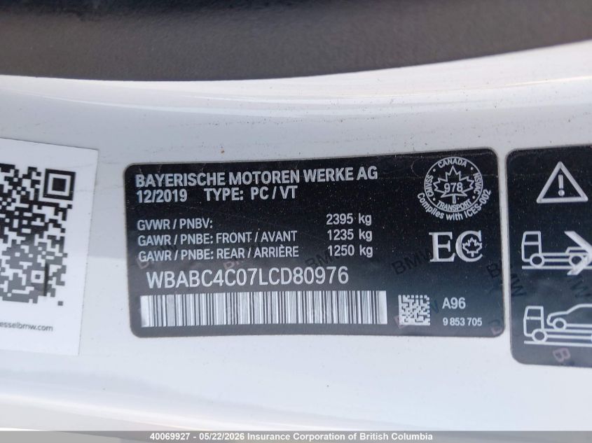 2020 BMW M850XI | WBABC4C07LCD80976